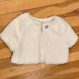 Gymboree Toddler Girls White Fur Shrug